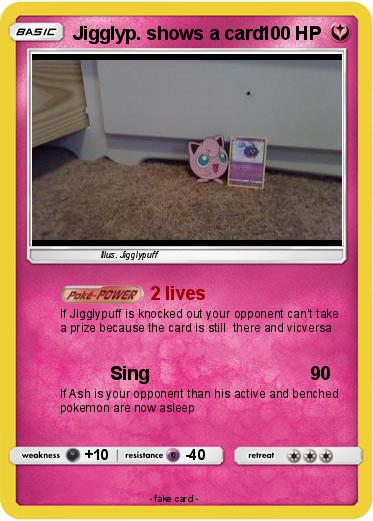 Pokemon Jigglyp. shows a card