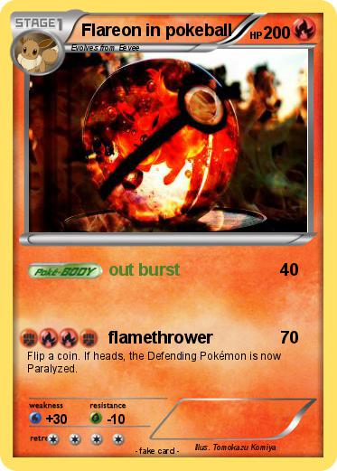 Pokemon Flareon in pokeball