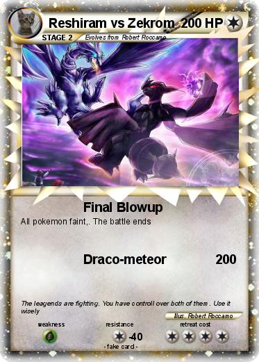 Pokemon Reshiram vs Zekrom