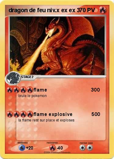 Pokemon dragon de feu niv.x ex ex 3