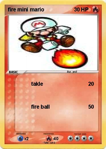 Pokemon fire mini mario