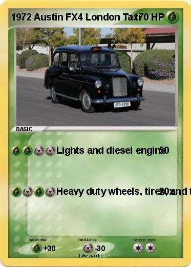 Pokemon 1972 Austin FX4 London Taxi