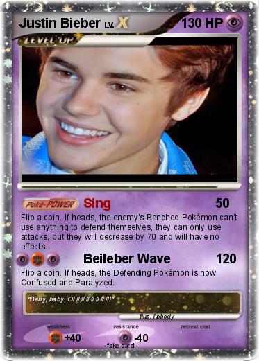 Pokemon Justin Bieber