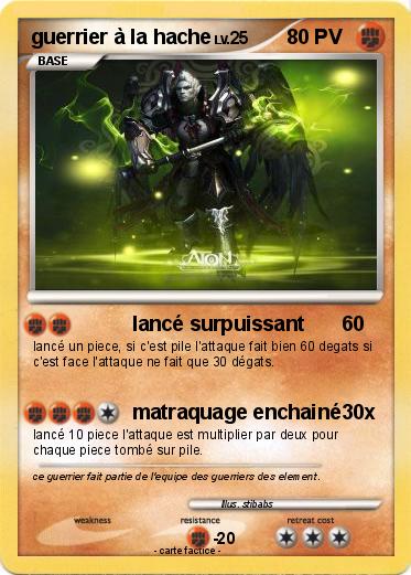 Pokemon guerrier à la hache