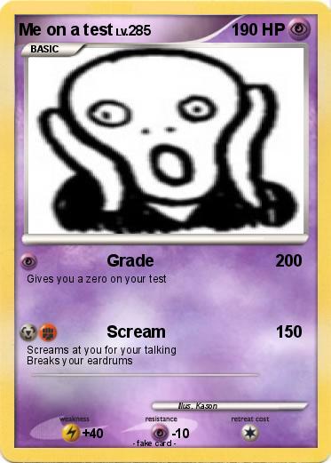Pokemon Me on a test