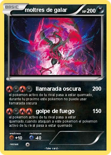 Pokemon moltres de galar