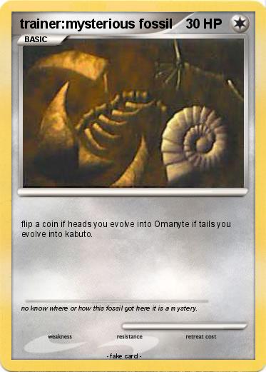 Pokemon trainer:mysterious fossil