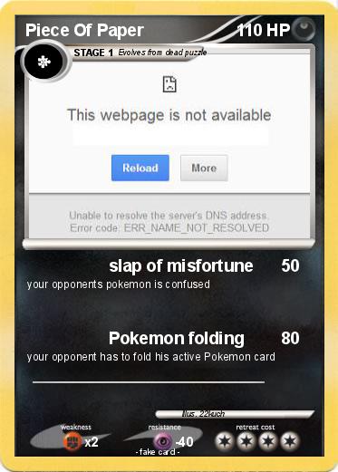 Pokemon Piece Of Paper