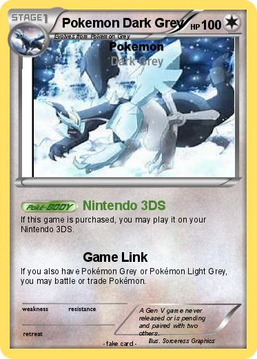 Pokemon Pokemon Dark Grey