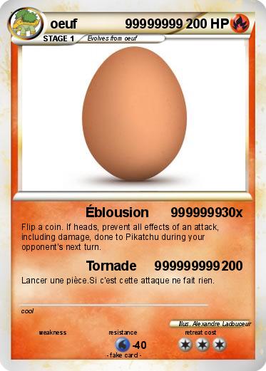 Pokemon oeuf             99999999