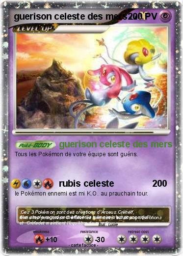 Pokemon guerison celeste des mers