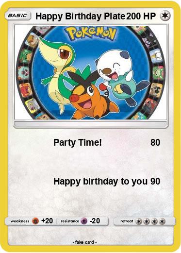 Pokemon Happy Birthday Plate