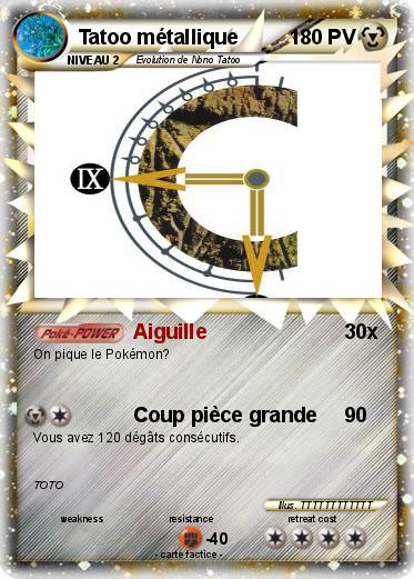 Pokemon Tatoo métallique