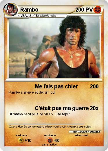 Pokémon Rambo 221 221 - Me fais pas chier - Ma carte Pokémon