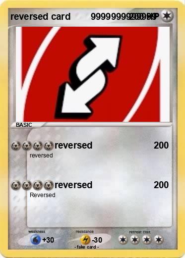 Pokemon reversed card        9999999999999