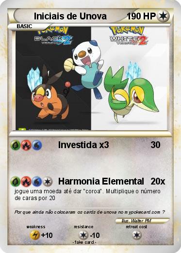 Pokemon Iniciais de Unova