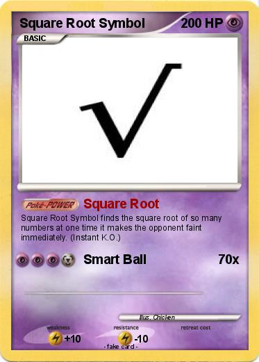 Pokemon Square Root Symbol