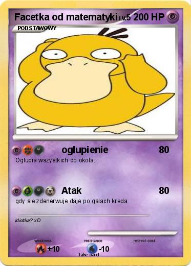Pokemon Facetka od matematyki