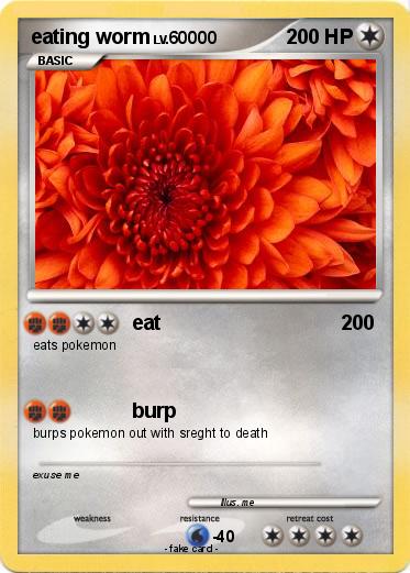 Pokemon eating worm