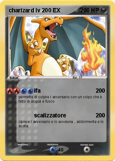 Pokemon charizard lv 200 EX