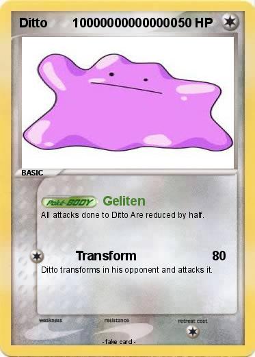 Pokemon Ditto       100000000000000