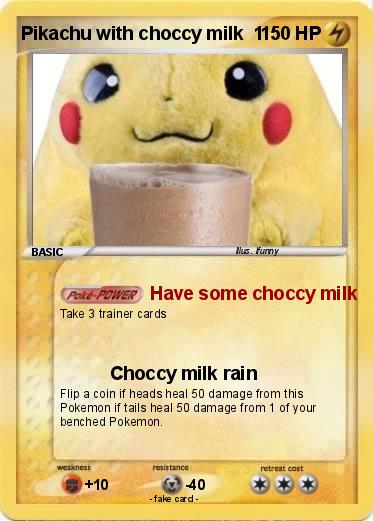 Pokemon Pikachu with choccy milk  1