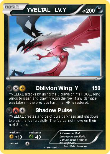 Pokemon YVELTAL   LV.Y