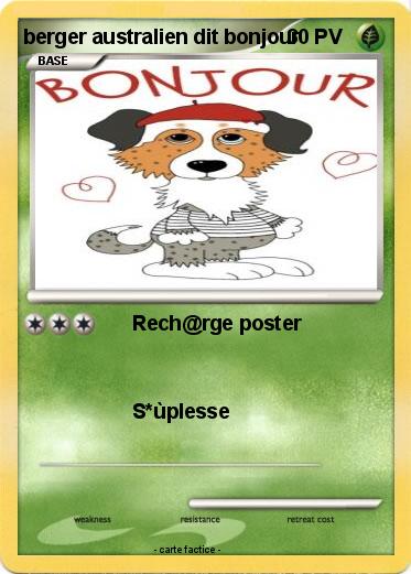 Pokemon berger australien dit bonjour
