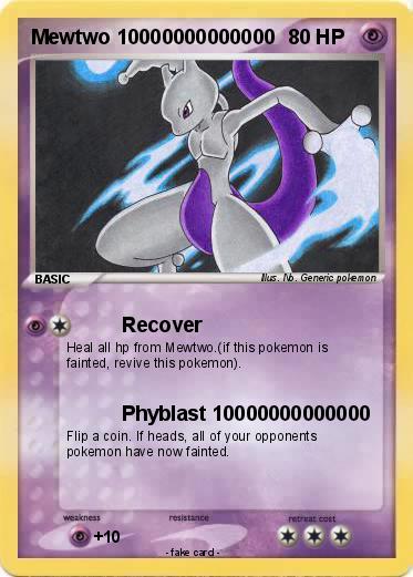 Pokémon Mewtwo 10000000000000 10000000000000 - Recover - My Pokemon Card