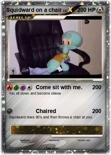 Pokemon Squidward on a chair
