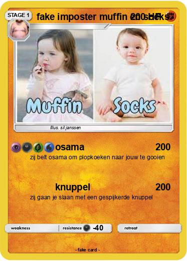 Pokemon fake imposter muffin en socks