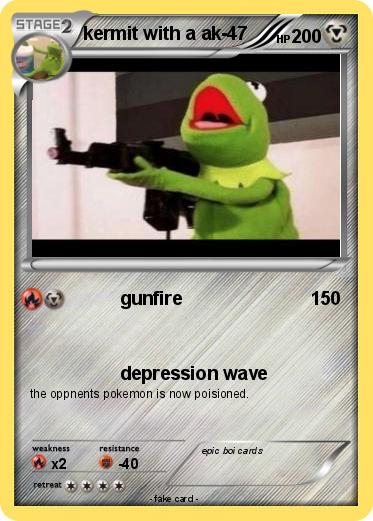 Pokemon kermit with a ak-47