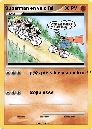 Pokemon Superman en vélo fail