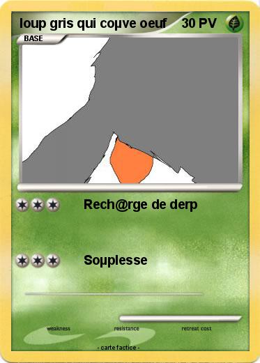 Pokemon loup gris qui coµve oeuf