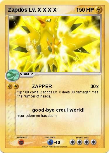 Pokemon Zapdos Lv. X X X X