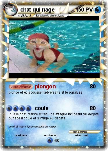 Pokemon chat qui nage