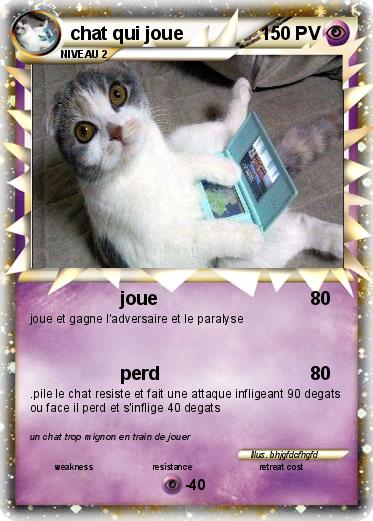 Pokemon chat qui joue