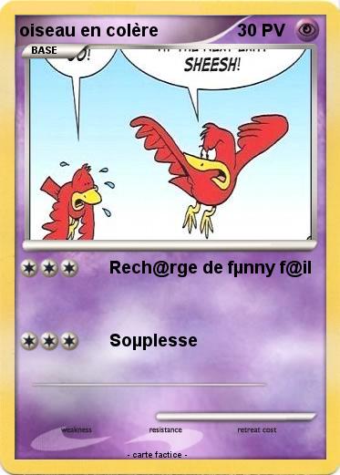 Pokemon oiseau en colère