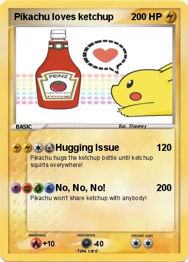Pokemon Pikachu loves ketchup