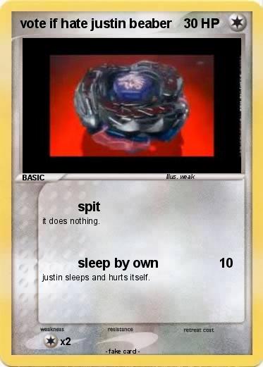 Pokemon vote if hate justin beaber
