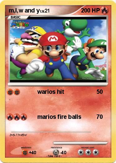Pokemon m,l,w and y