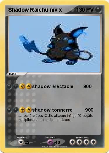 Pokemon Shadow Raichu niv x
