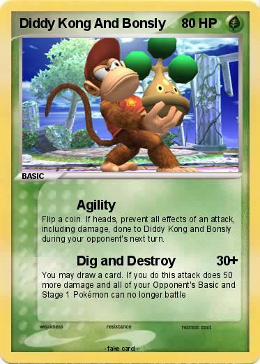 Pokemon Diddy Kong And Bonsly