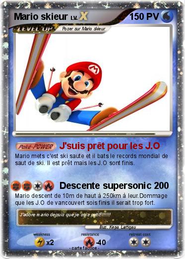 Pokemon Mario skieur