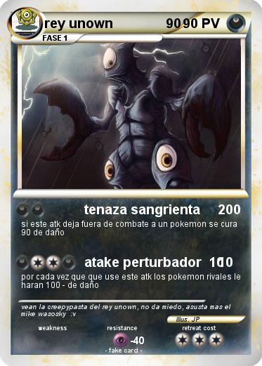 Pokémon rey unown 90 90 - tenaza sangrienta - Mi carta pokémon