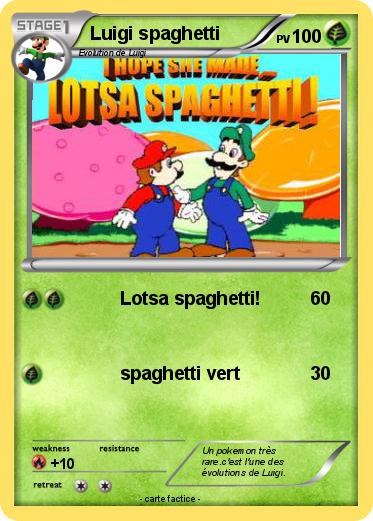 Pokemon Luigi spaghetti
