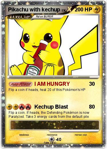 Pokemon Pikachu with kechup