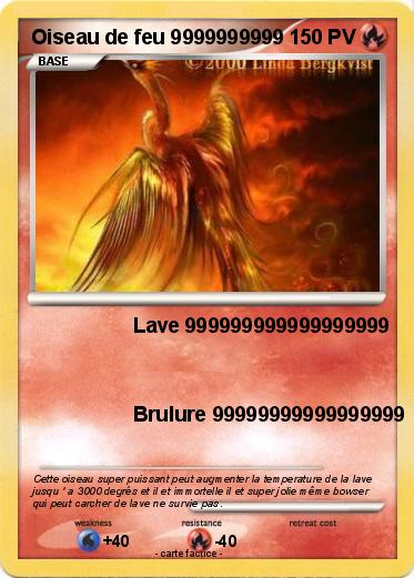Pokemon Oiseau de feu 9999999999