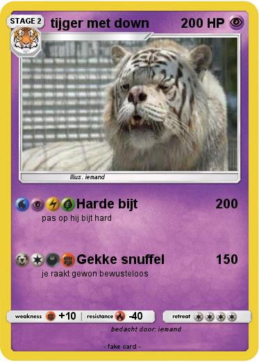 Pokemon tijger met down