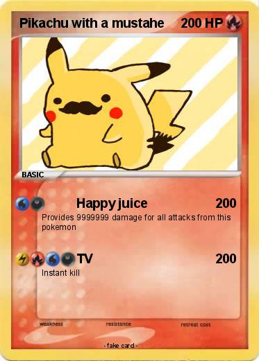 Pokemon Pikachu with a mustahe